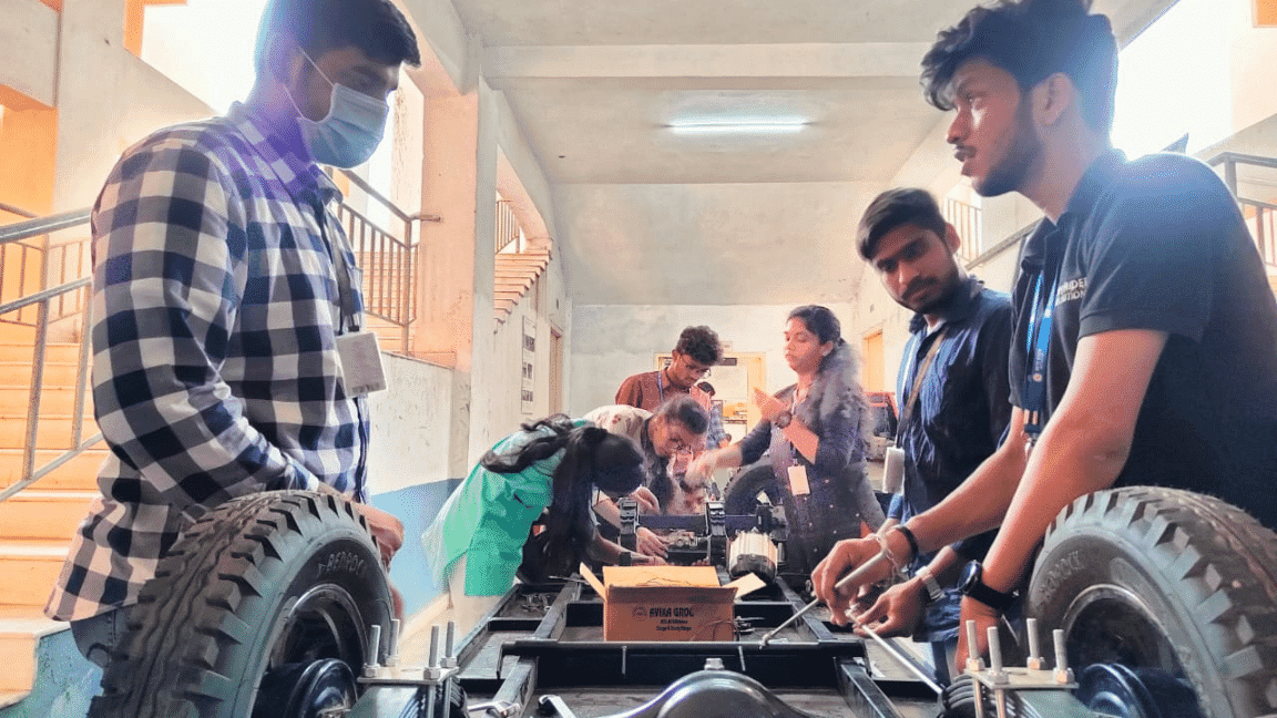 Offline Electric Vehicle Assembly Training Program at Gokaraju Rangaraju Institute of Engineering and Technology, Hyderabad .